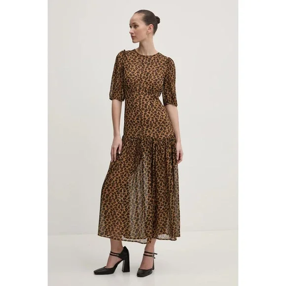 Never Fully Dressed Size US 4 / UK 8 EU 36 Leopard Print Sheer Lucia‎ Dress - Picture 4 of 12